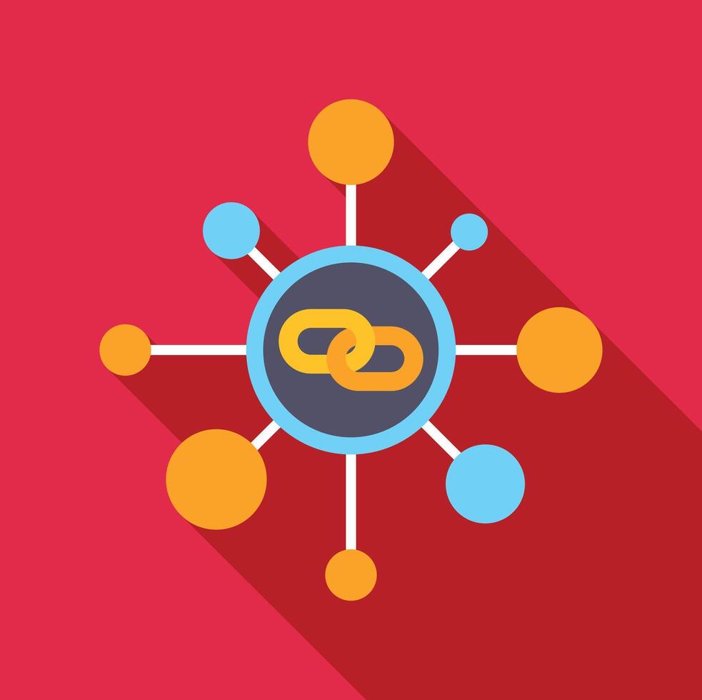 Connecting links forming a digital network structure vector
