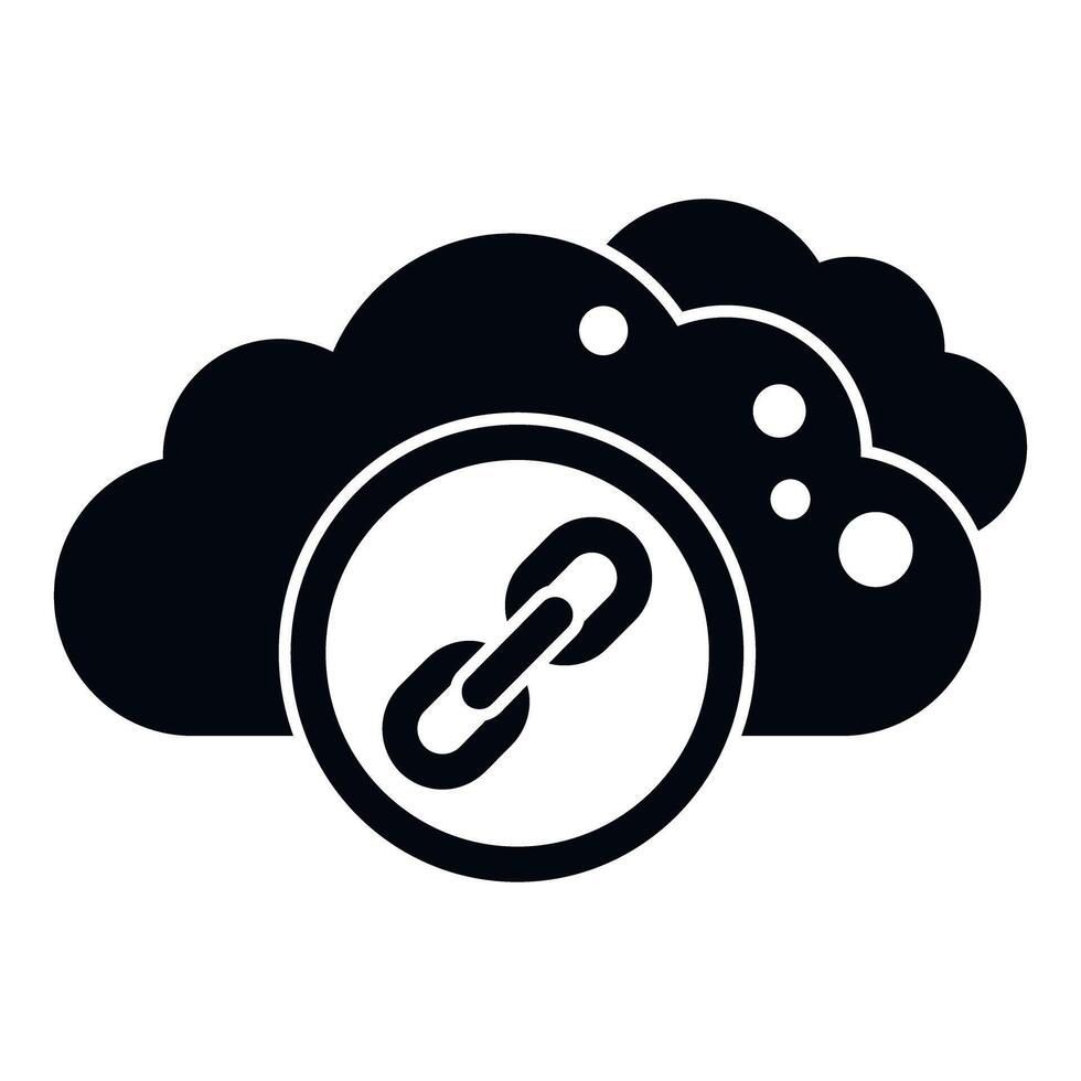 Cloud computing data network link icon vector