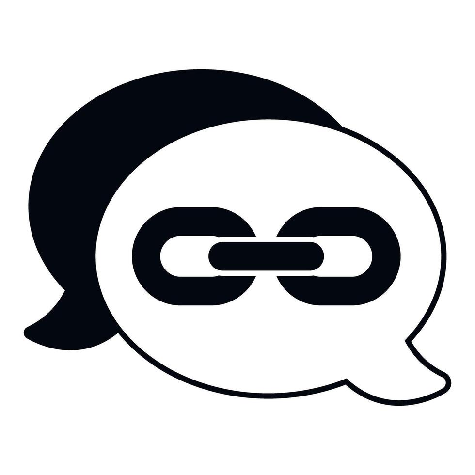 Speech bubble showing linking connection icon vector