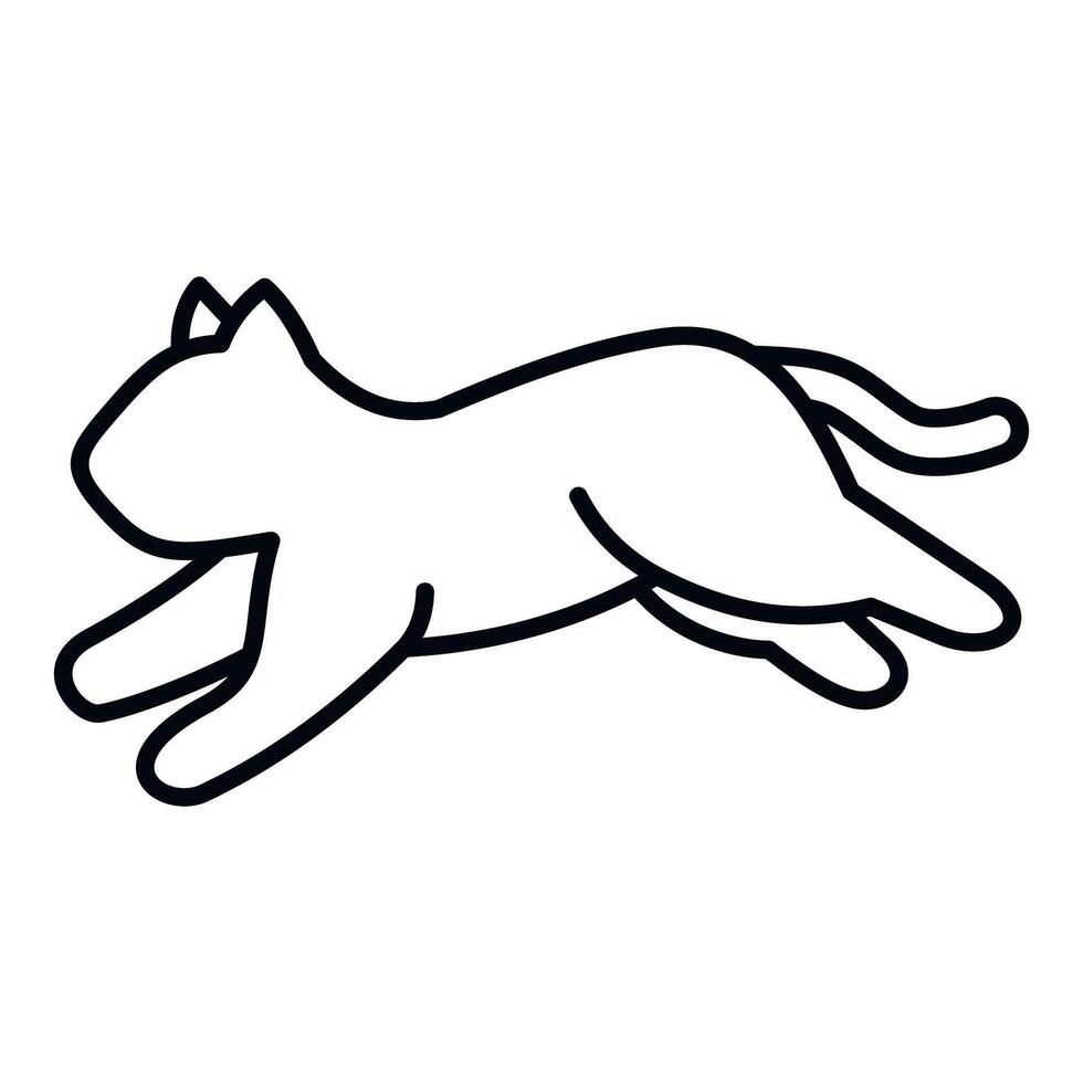 Running cat outline simple clean minimal line art vector