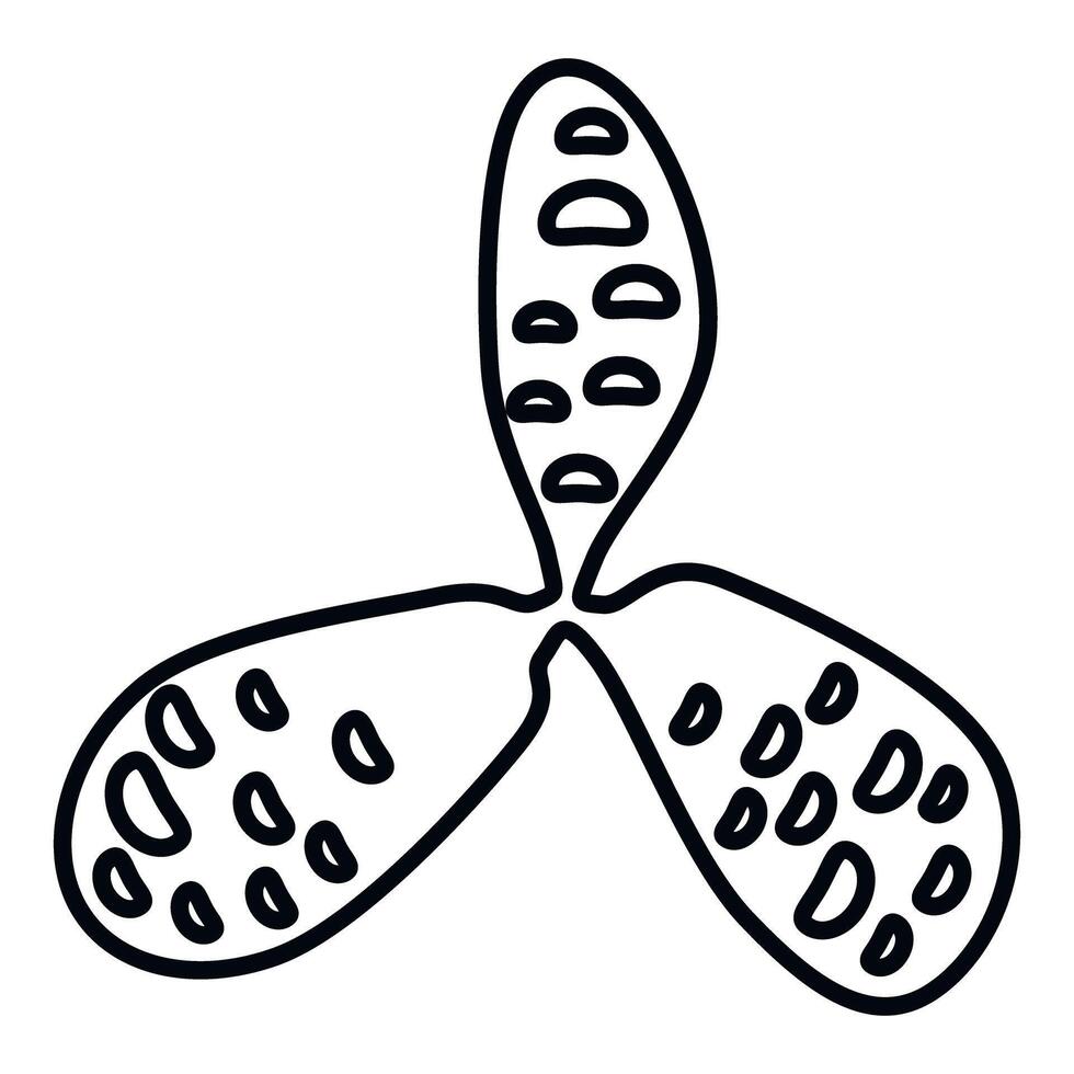 Propeller with three propeller blades outlines for boat vector