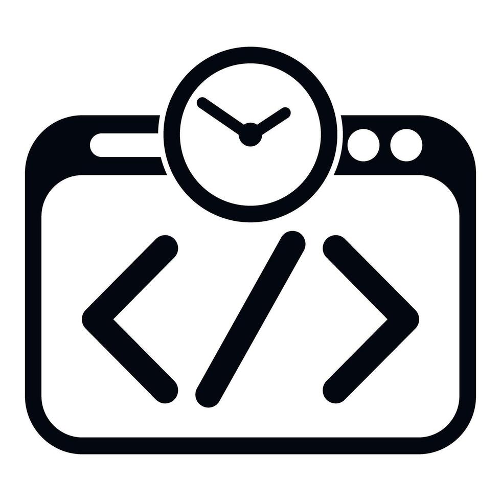 web desarrollo hora fecha límite codificación navegador icono vector