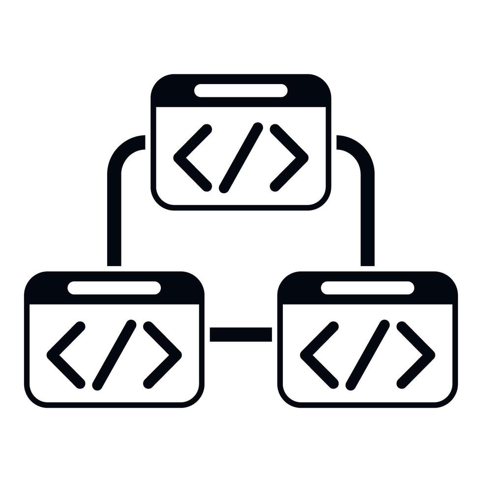 código estructura mostrando web desarrollo programación red íconos vector