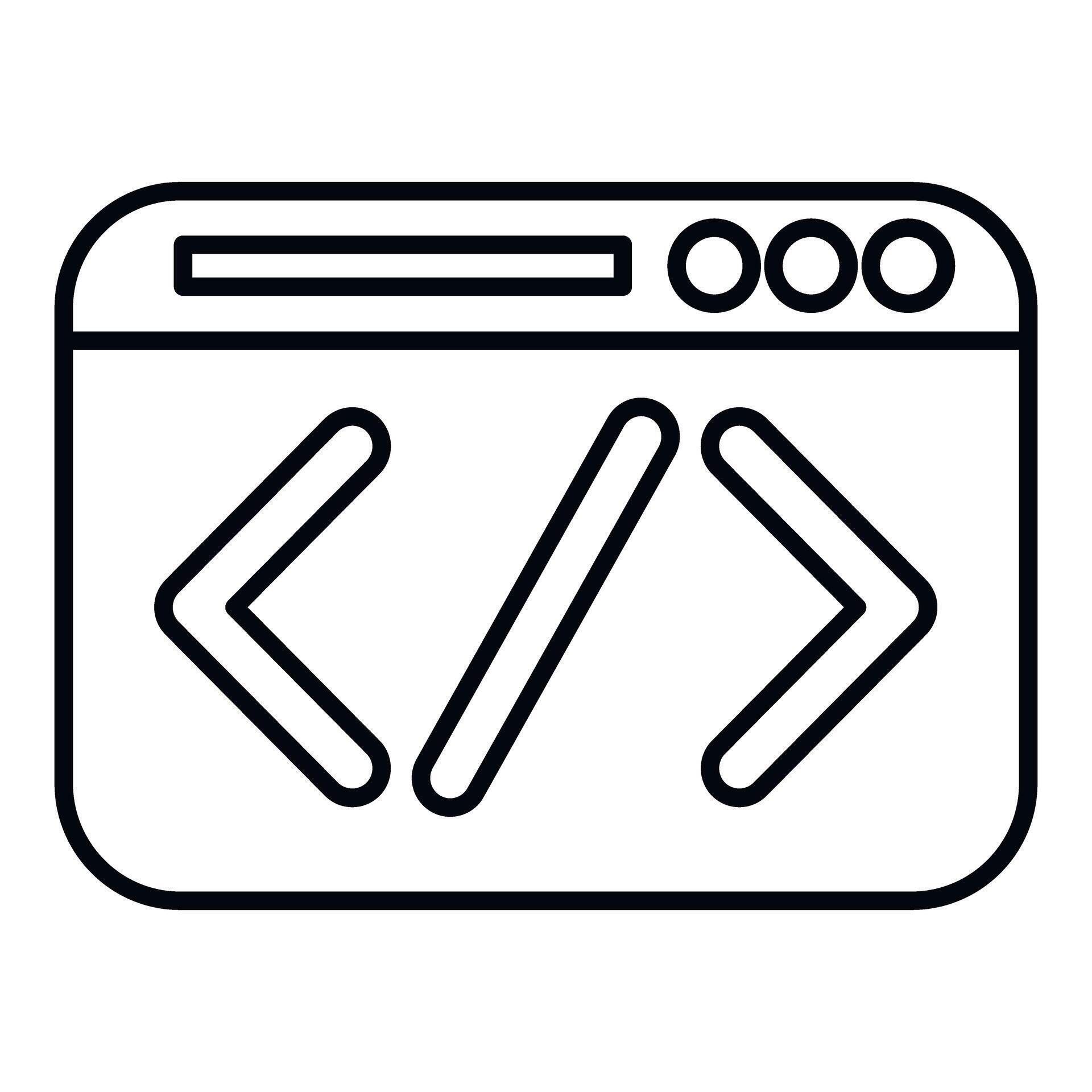 Browser window displaying web development coding symbol 74357446 Vector ...