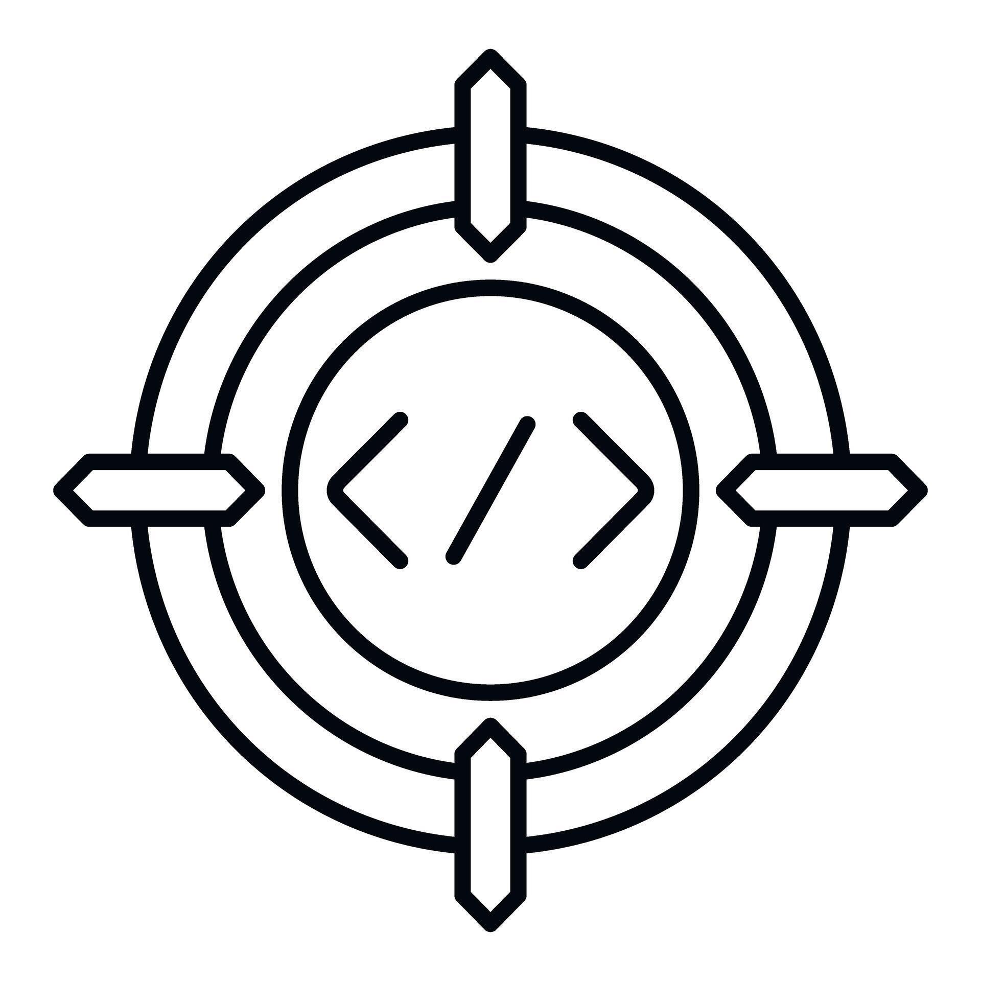 Code target icon for programming development aim 74357455 Vector Art at ...