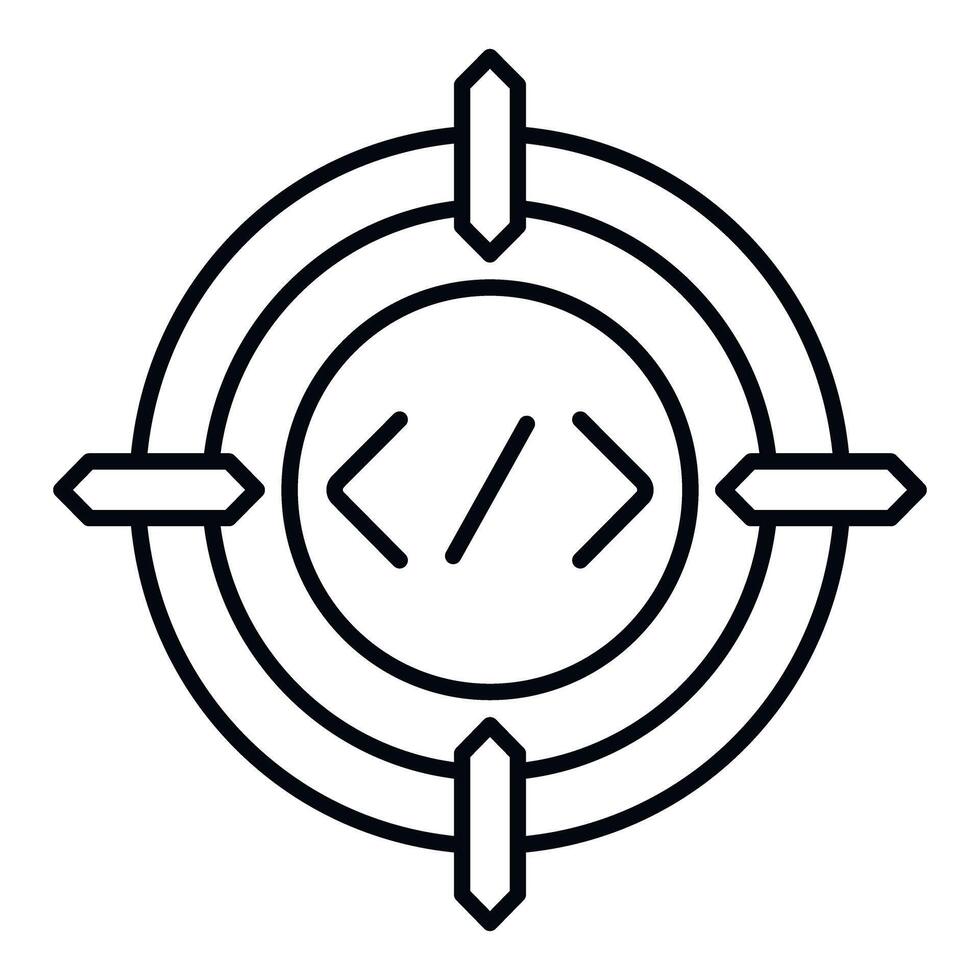 código objetivo icono para programación desarrollo objetivo vector
