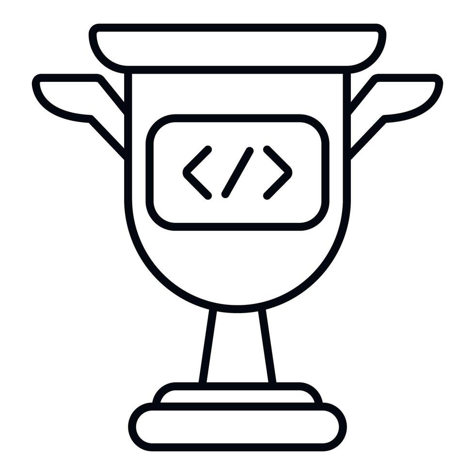 Coding award trophy icon for programming competition winners vector
