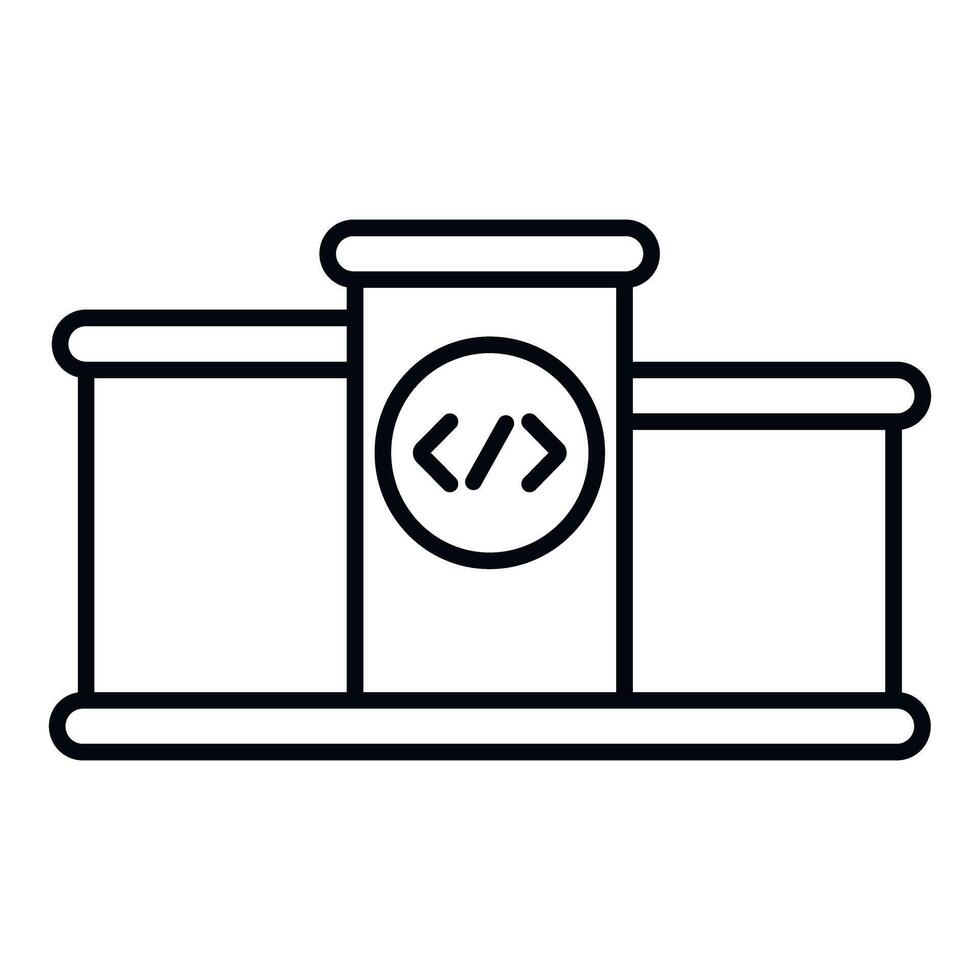 Coding competition podium showing development success concept vector