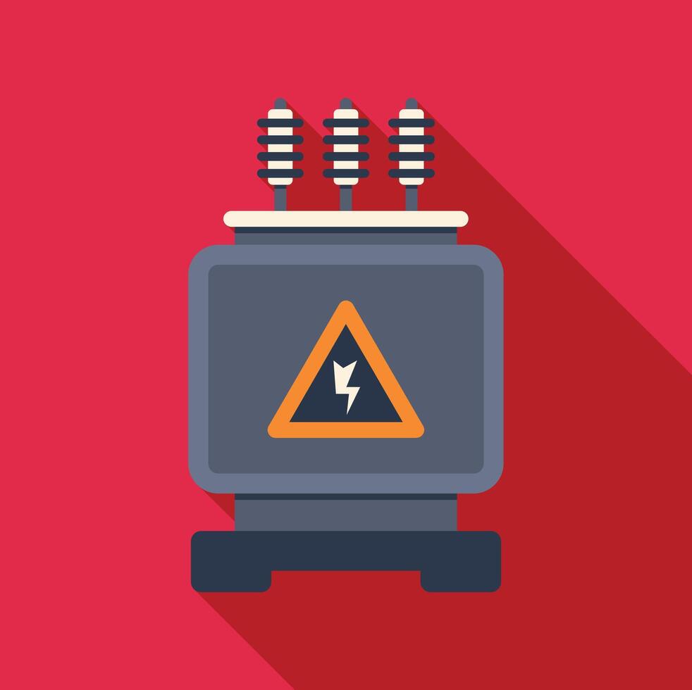 Electrical transformer icon symbolizing danger and high voltage vector