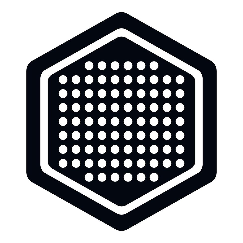 Padel racket head hexagonal icon with holes vector