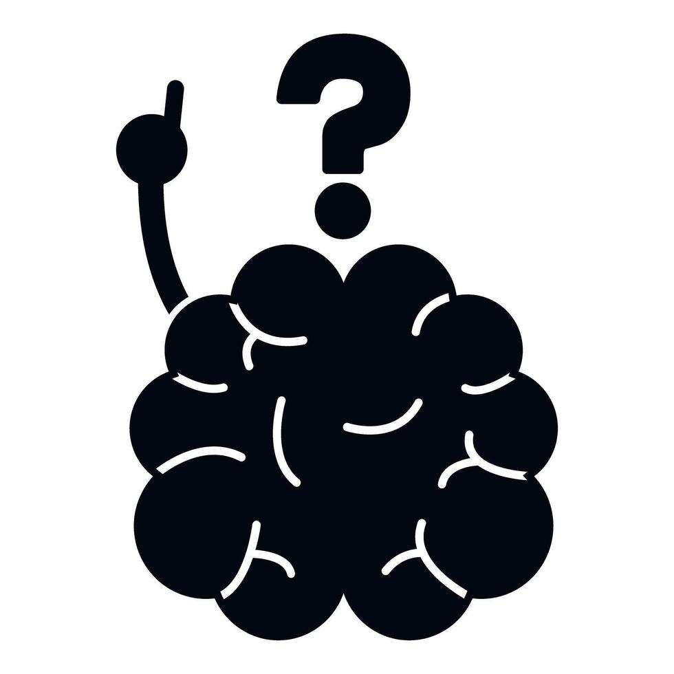 cerebro icono preguntando resolviendo ideas y problemas vector