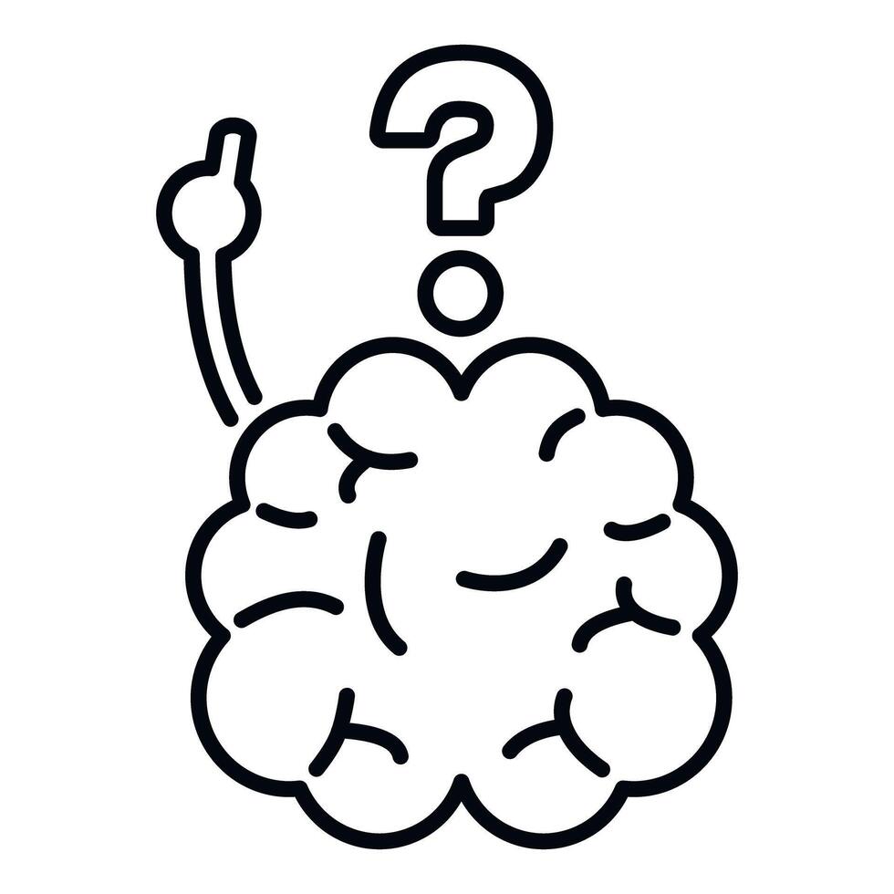 cerebro con pregunta marca demostración problema resolviendo concepto vector