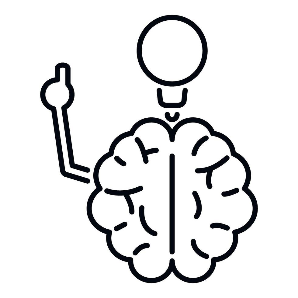Brain thinking generating new idea lightbulb icon vector