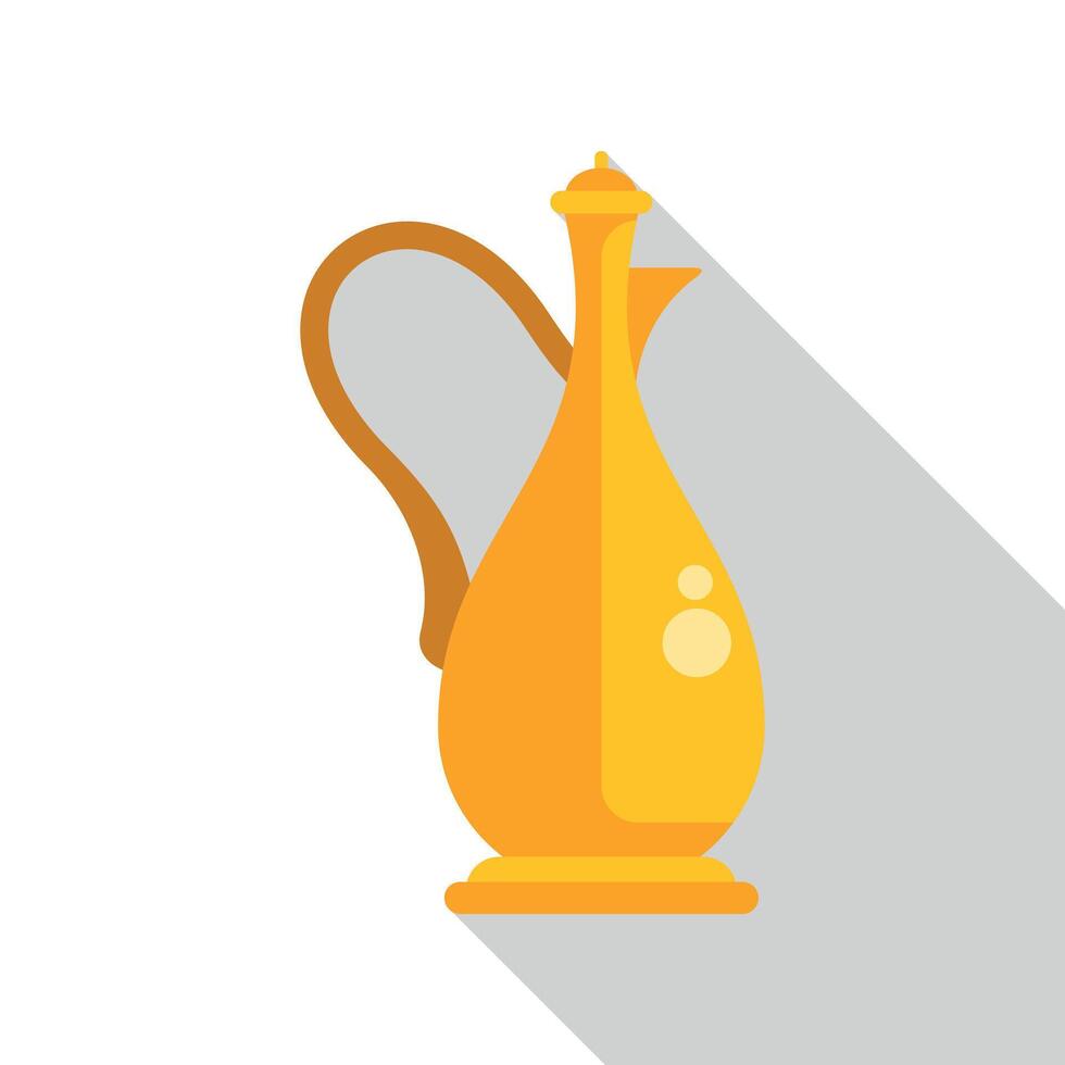 Golden ancient ewer pitcher with flat design vector