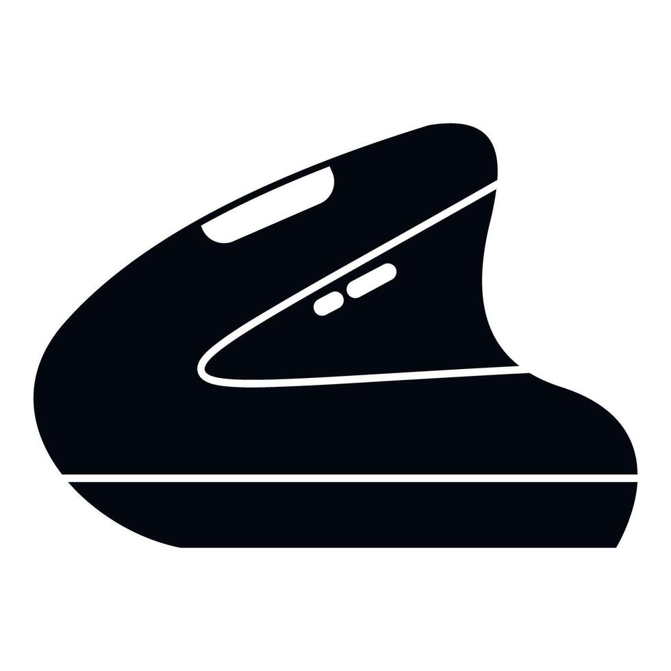 Ergonomic vertical computer mouse black design icon vector