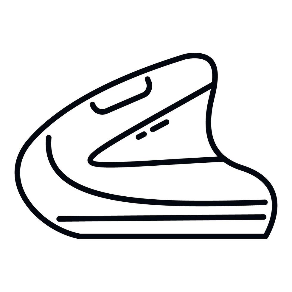 Ergonomic vertical computer mouse line art icon vector