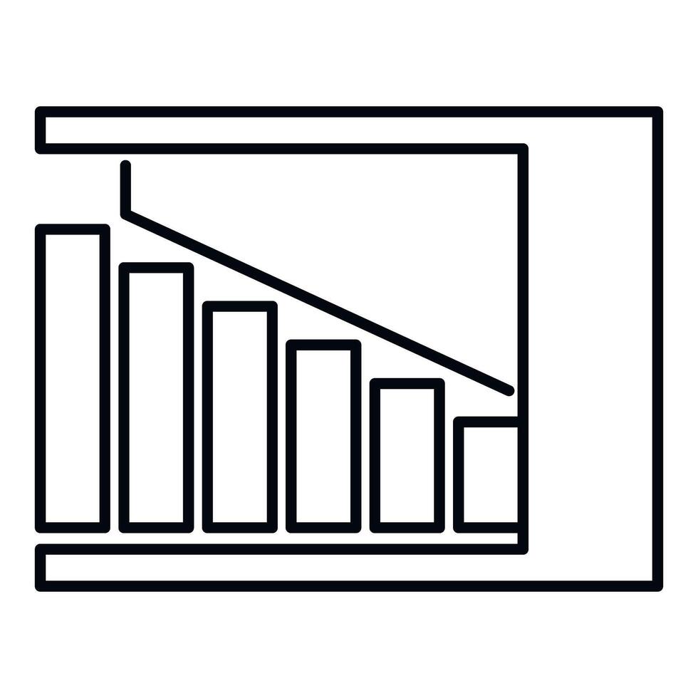 Bar chart showing business decline and decreasing statistics vector