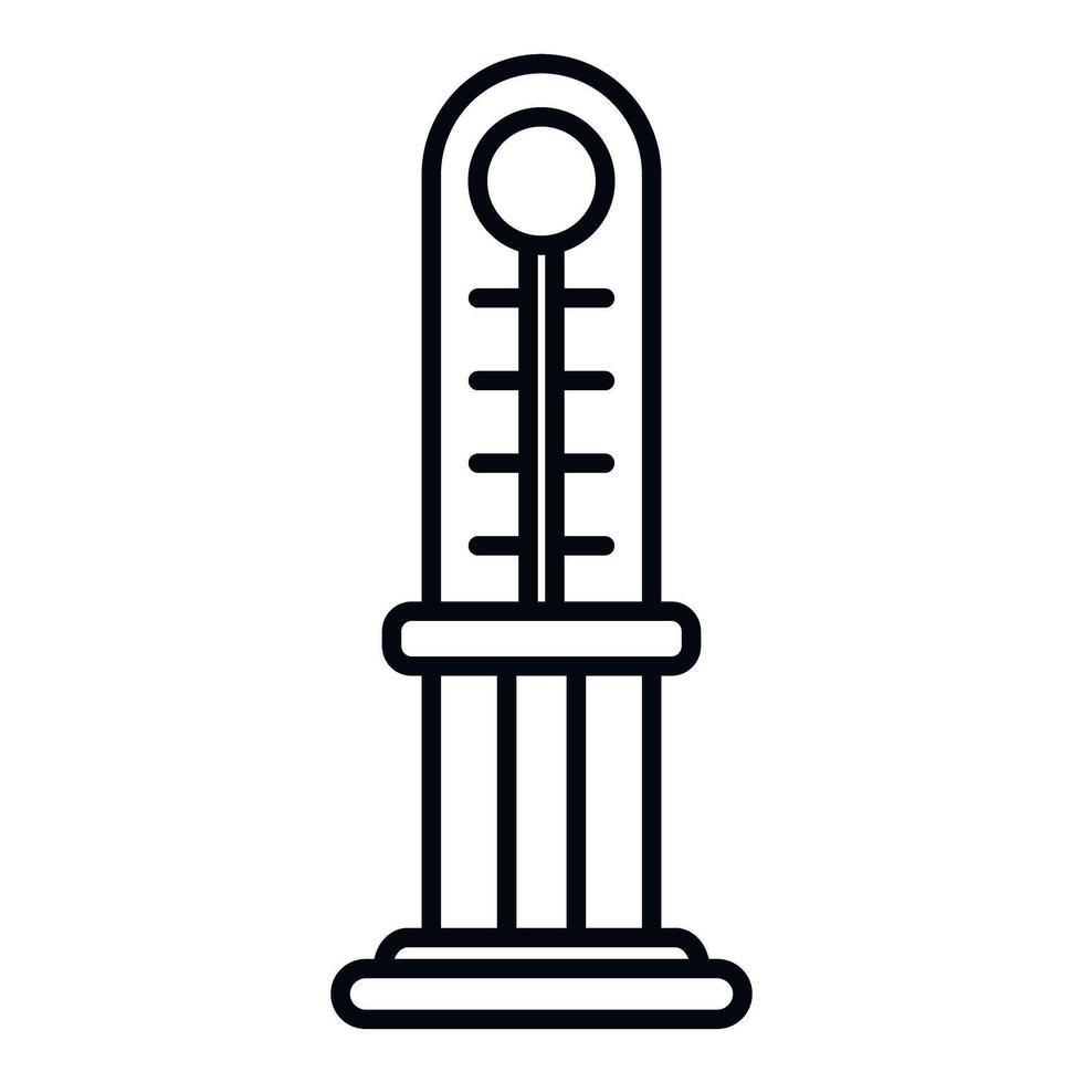 Measuring temperature using an outline thermometer icon vector