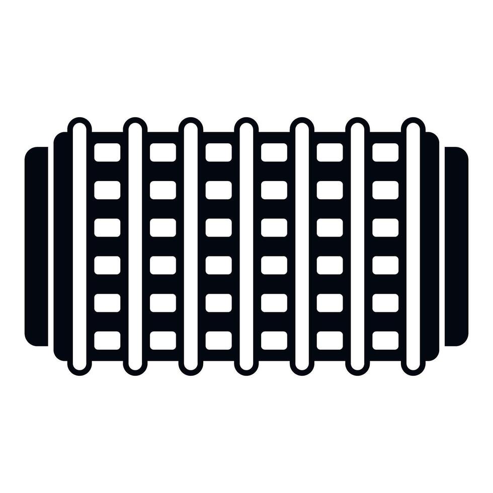 A black and white image of a cylinder with a grid pattern vector