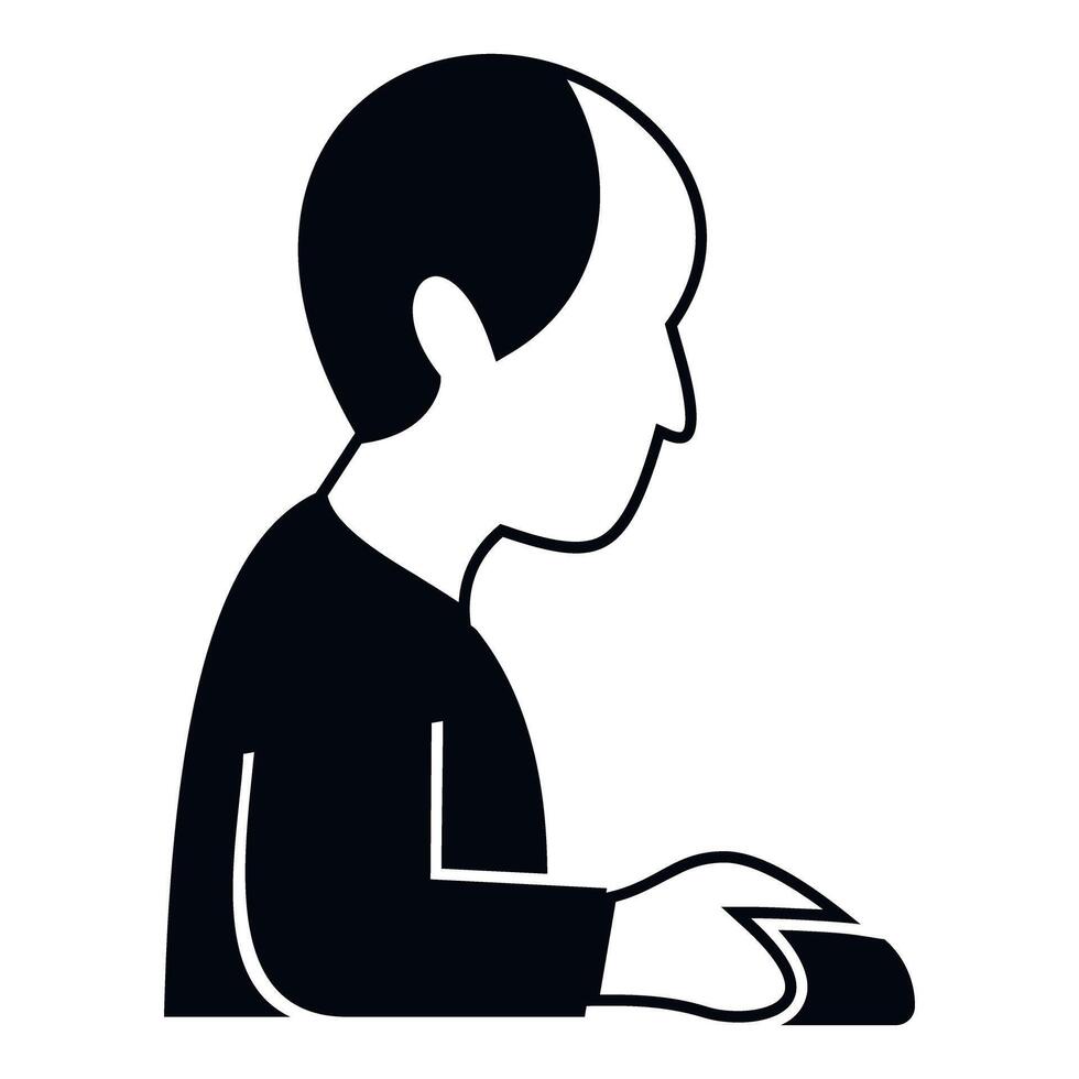 usuario icono utilizando computadora ratón trabajando en línea vector