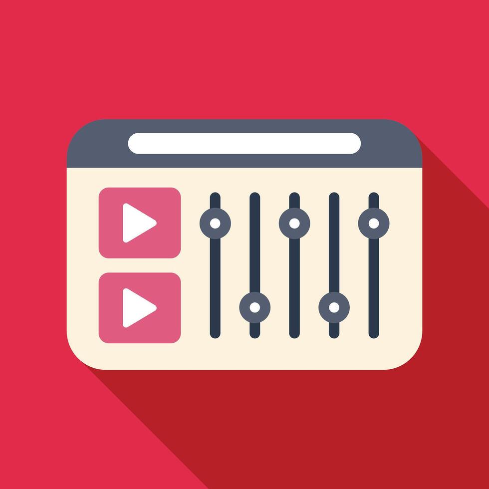 Media player interface showing audio editing controls vector