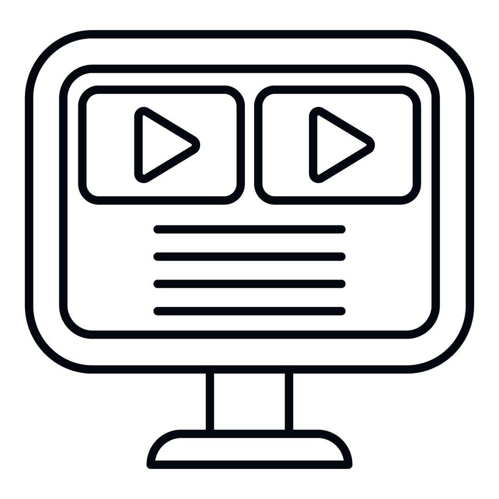 Computer monitor displaying online streaming content vector