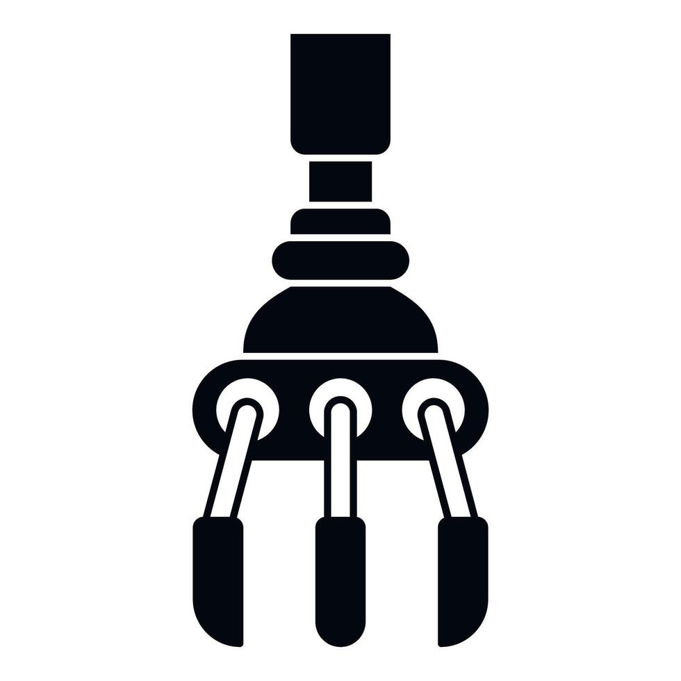 Robotic claw gripper grabbing mechanism for automation technology vector