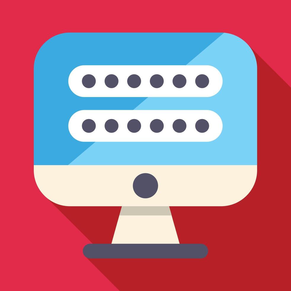 Computer monitor displaying password login form for security vector