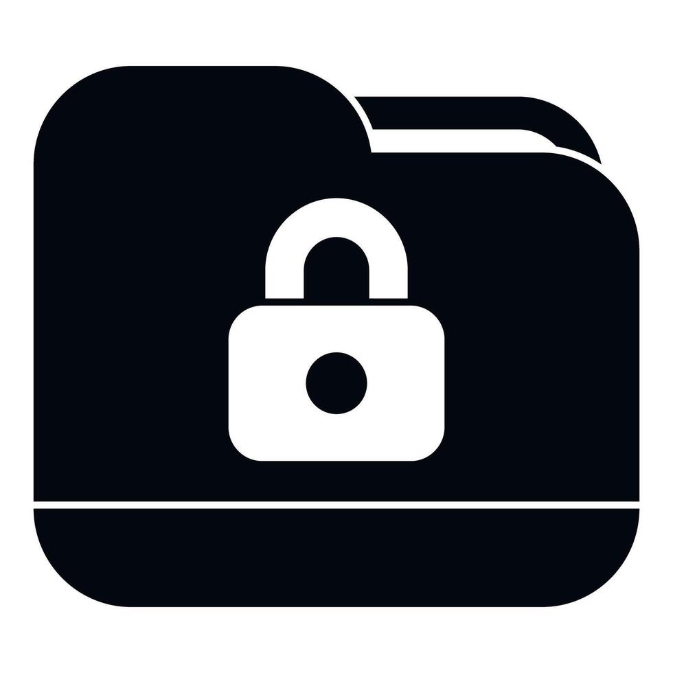 Folder icon showing lock for data security vector
