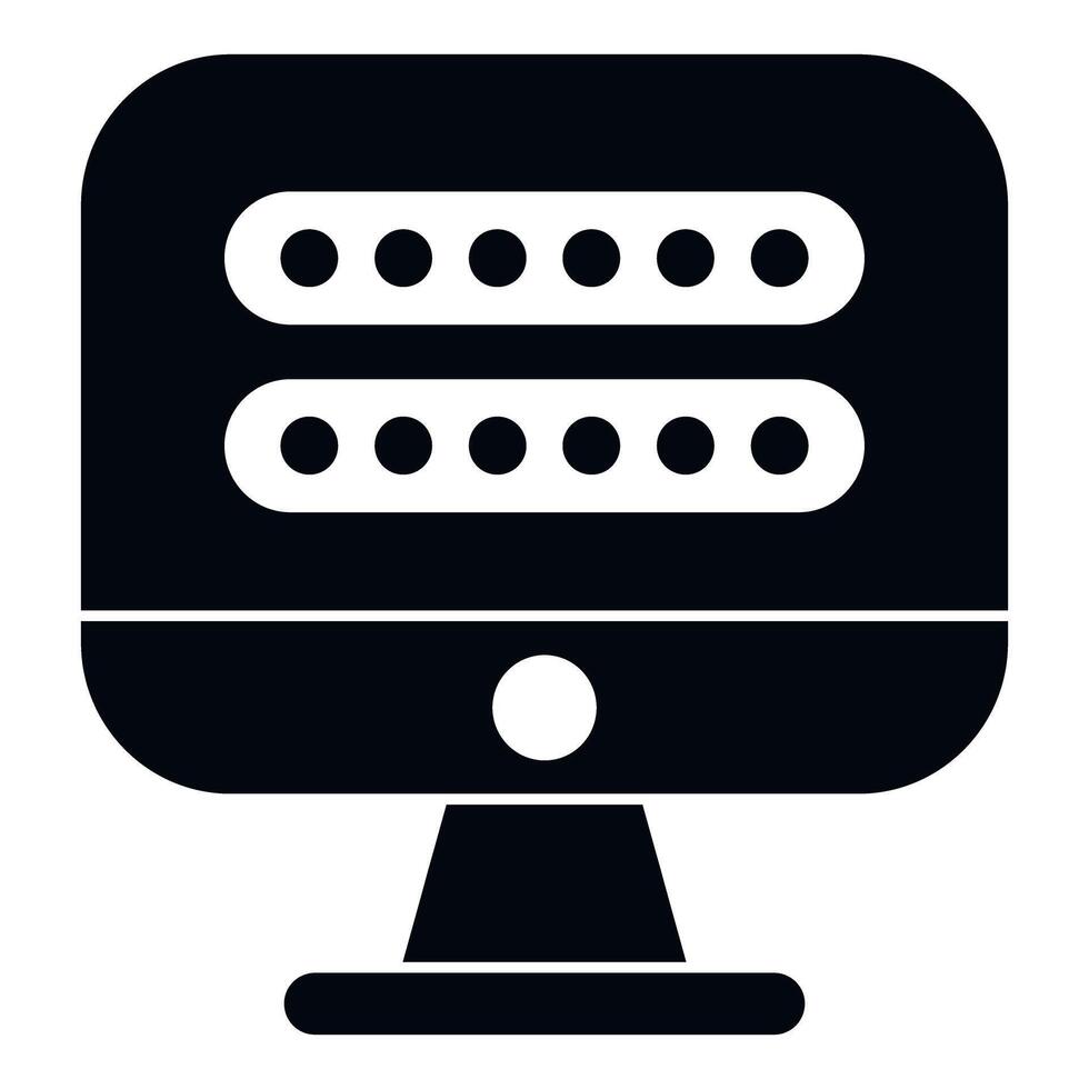 Computer monitor displaying password login input fields vector