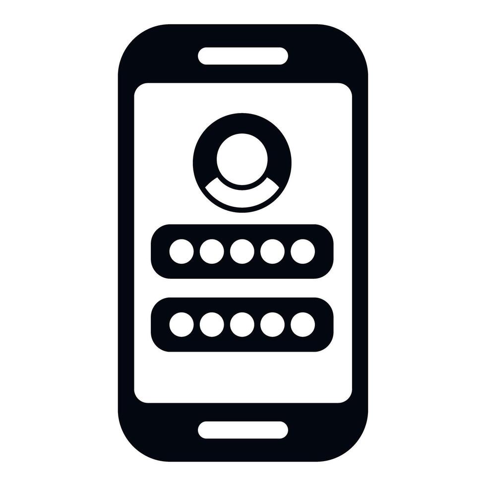 Smartphone screen displaying user login password form vector