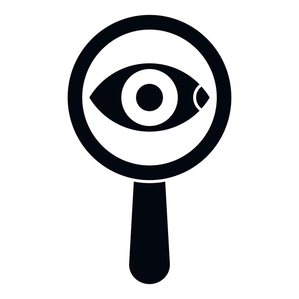 Magnifying glass with eye icon searching and observing vector