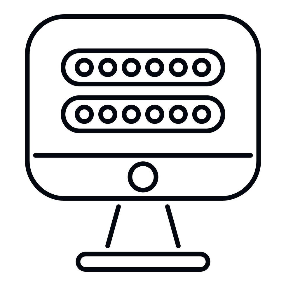 Computer monitor displaying password login authentication screen vector