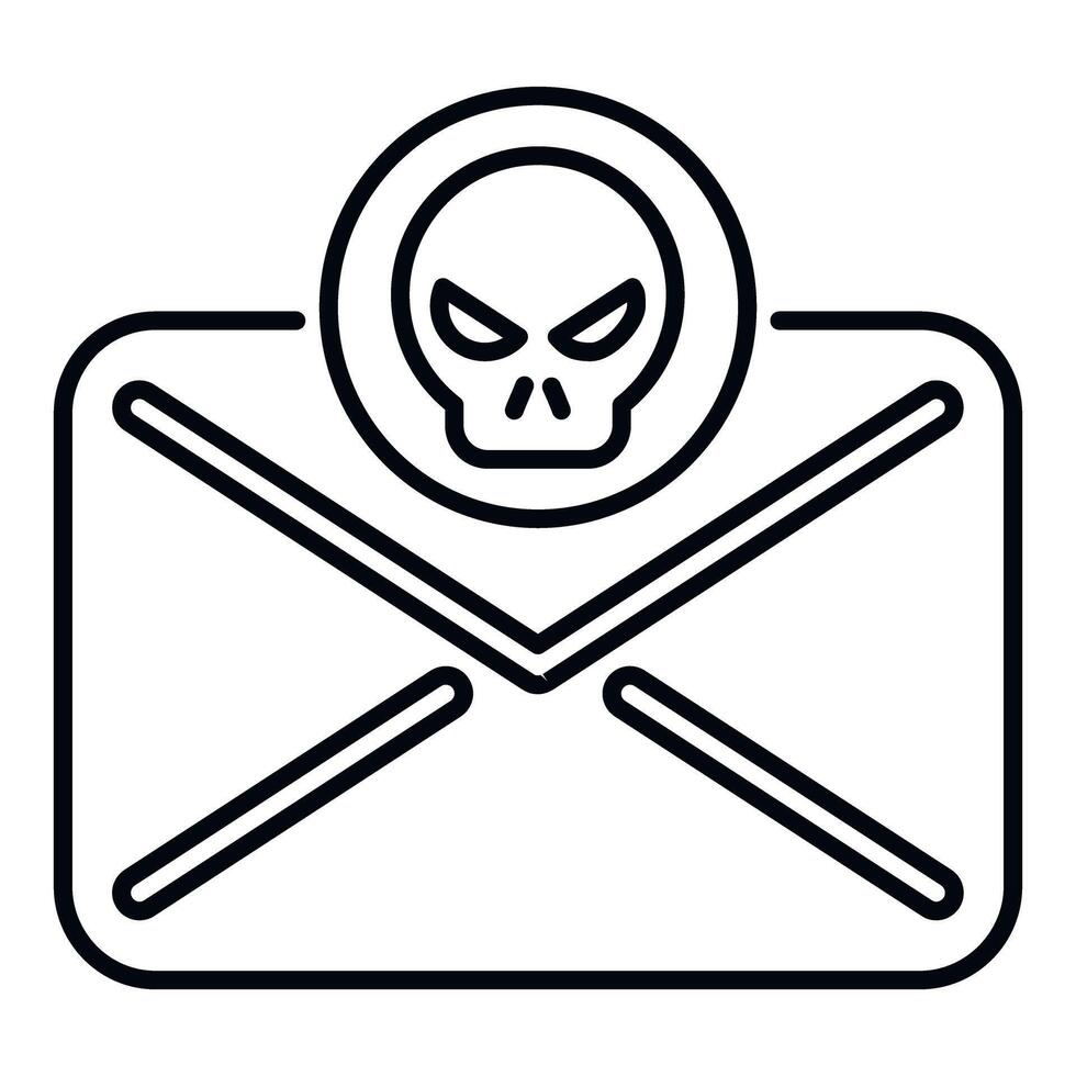 Email envelope with skull icon representing cyber threat vector