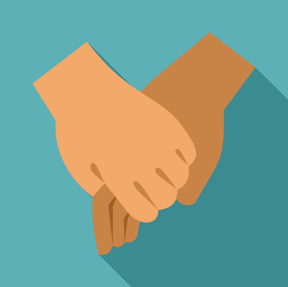 Diverse hands holding together expressing friendship and unity vector