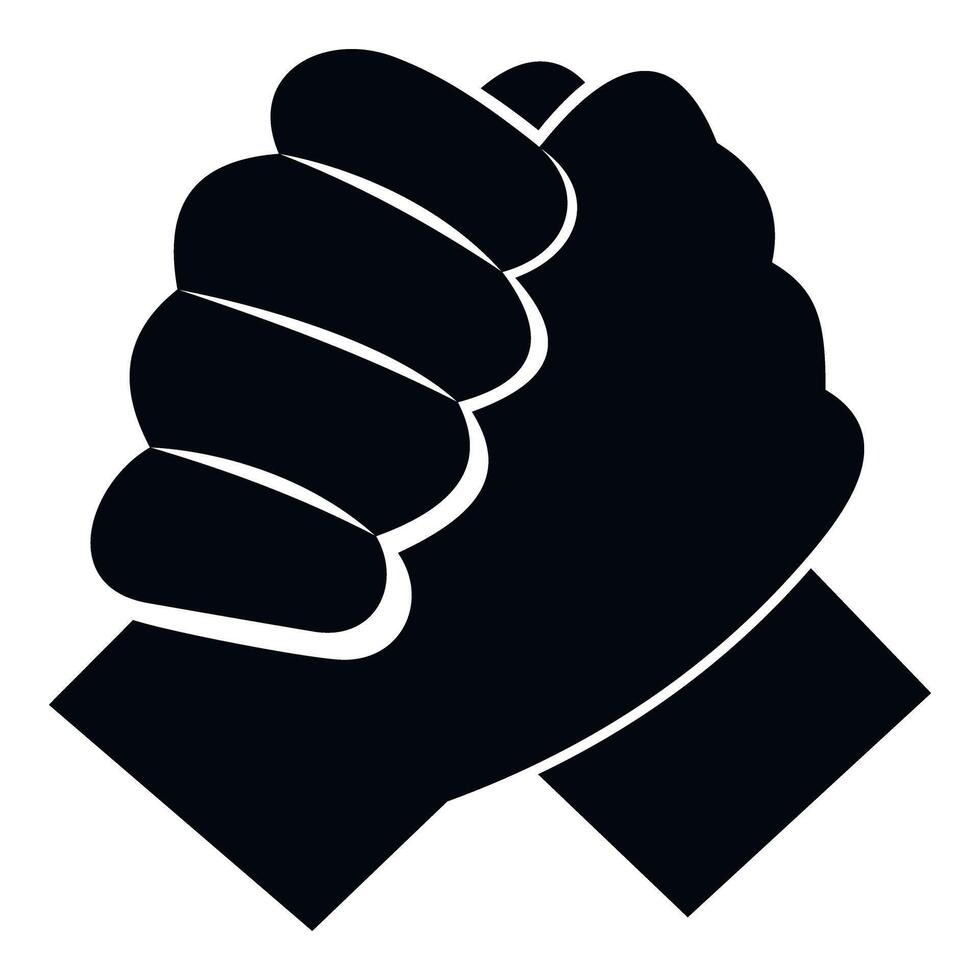 Two hands interlocking symbolizing unity and strength vector
