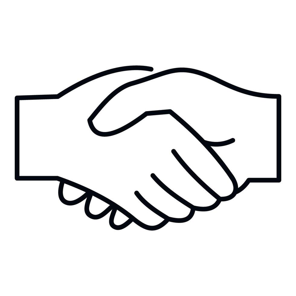 Handshake icon showing business collaboration, connection, and trust vector