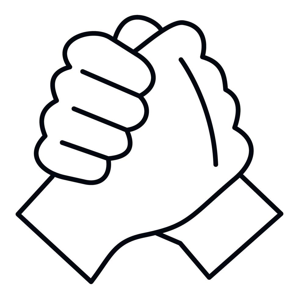 Hands clasping representing unity, alliance, and support vector