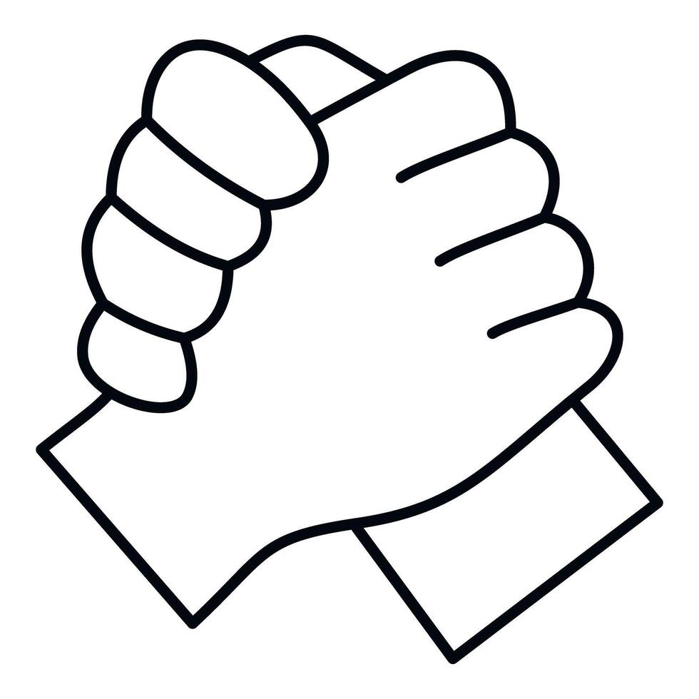 Hands grasping wrists showing unity, agreement, and partnership vector