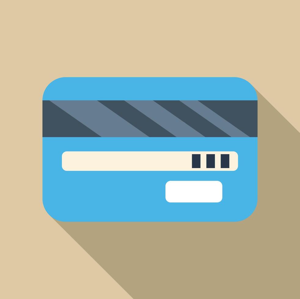 Credit card back with signature panel and security code vector