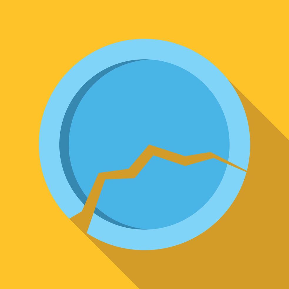 Broken circle icon representing damage problem vector