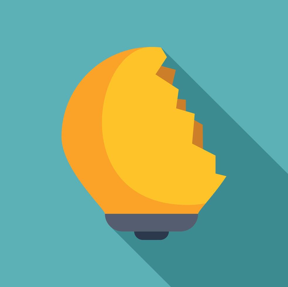 Broken lightbulb icon symbolizing failed idea concept vector