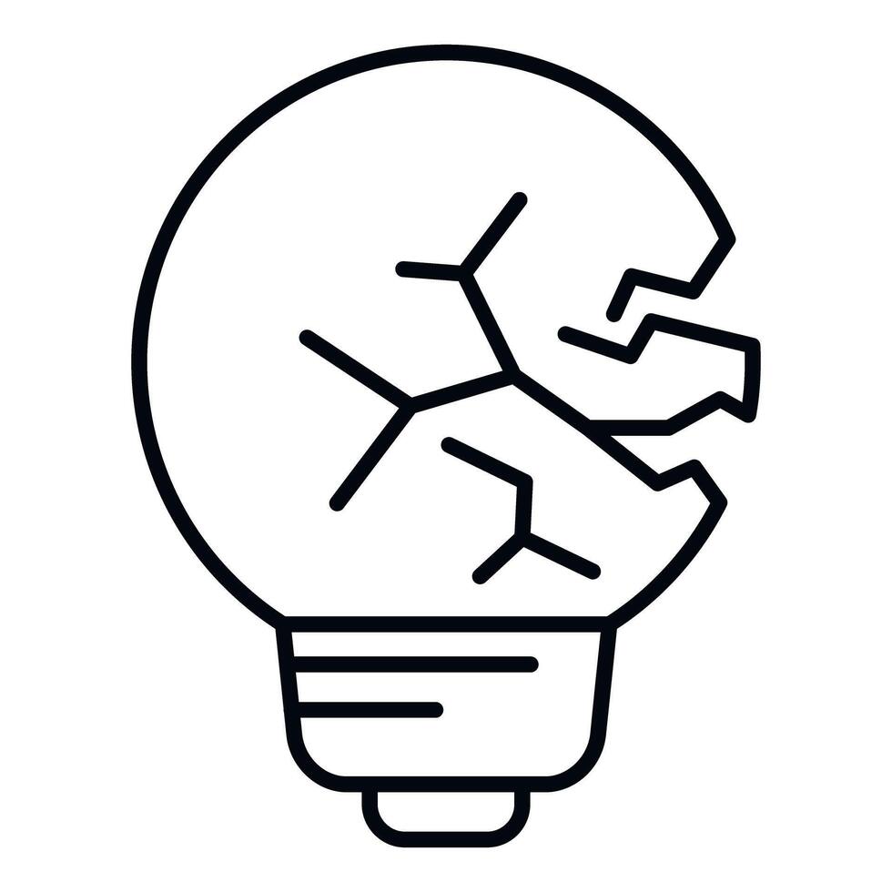 A broken light bulb with a broken light bulb inside vector