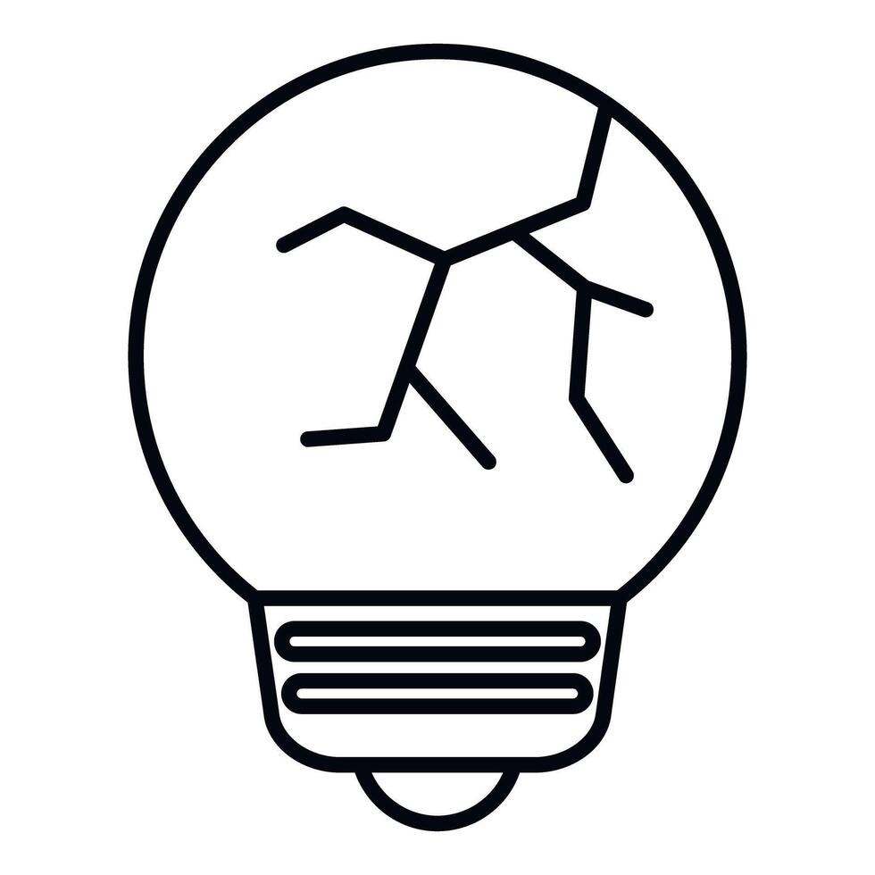 Broken light bulb icon symbolizing a failed idea vector