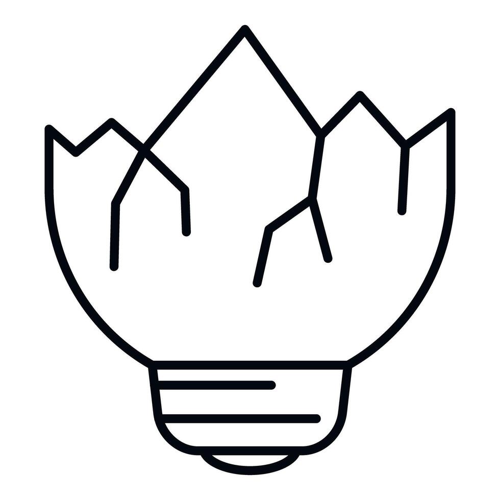 Broken lightbulb icon representing failed idea or problem vector