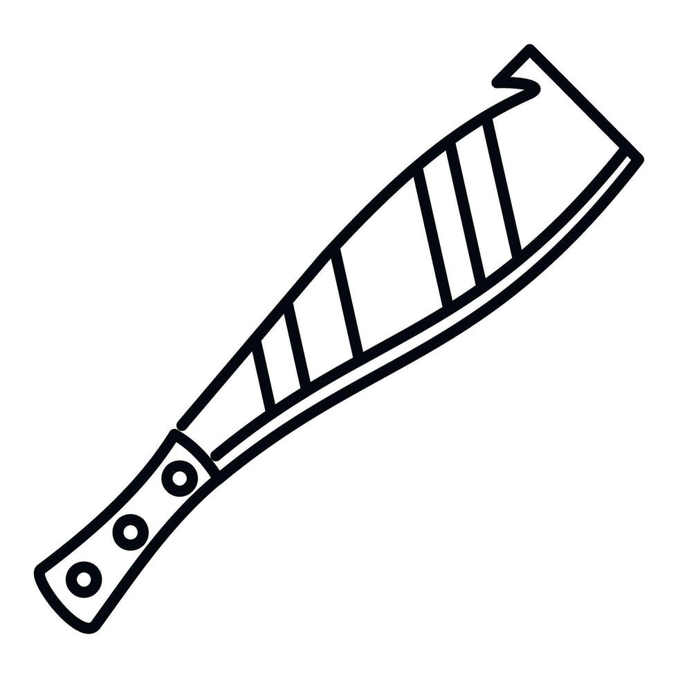 Machete tool with sharp blade icon drawing vector