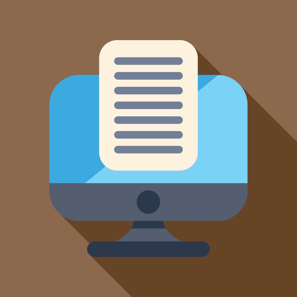 computadora monitor mostrando digital documento archivo icono vector