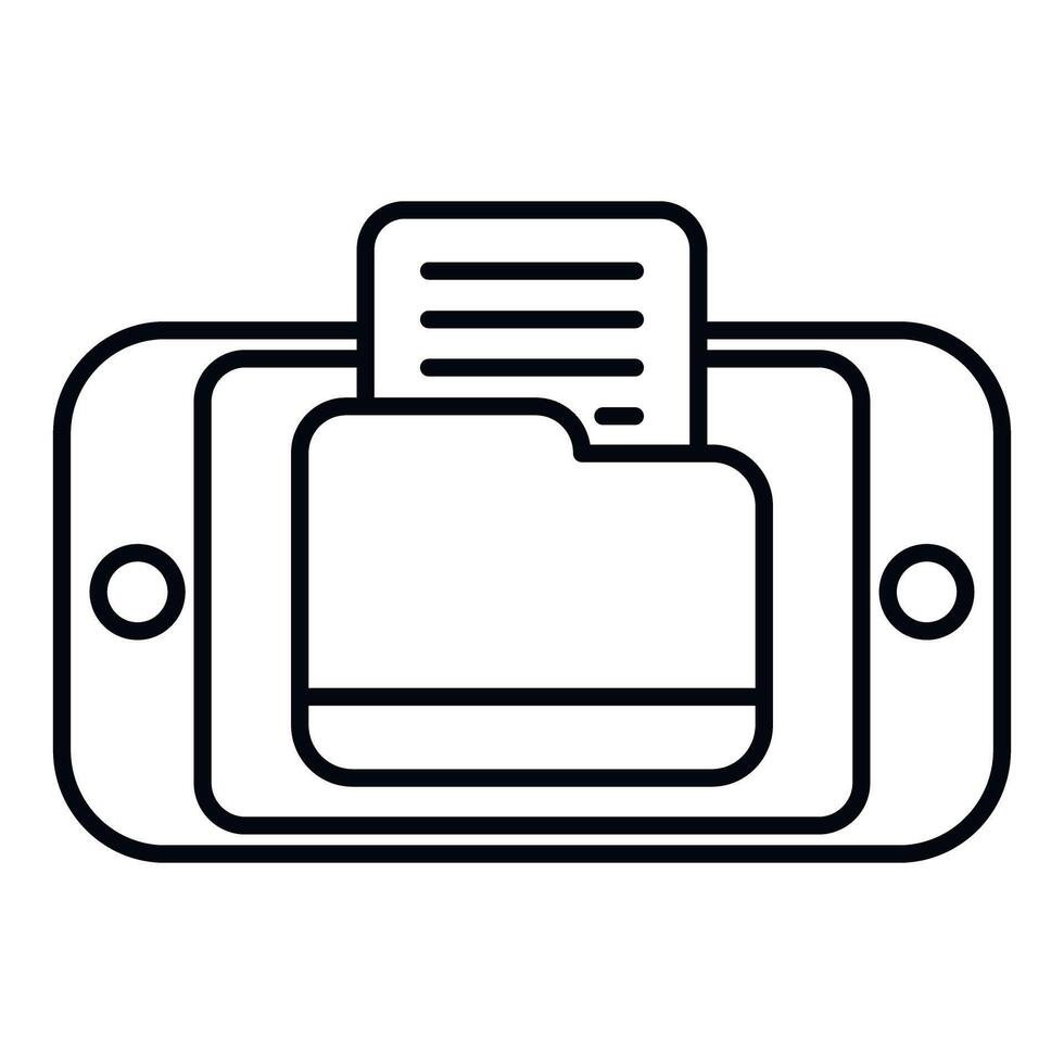 Smartphone with folder and document file icon vector