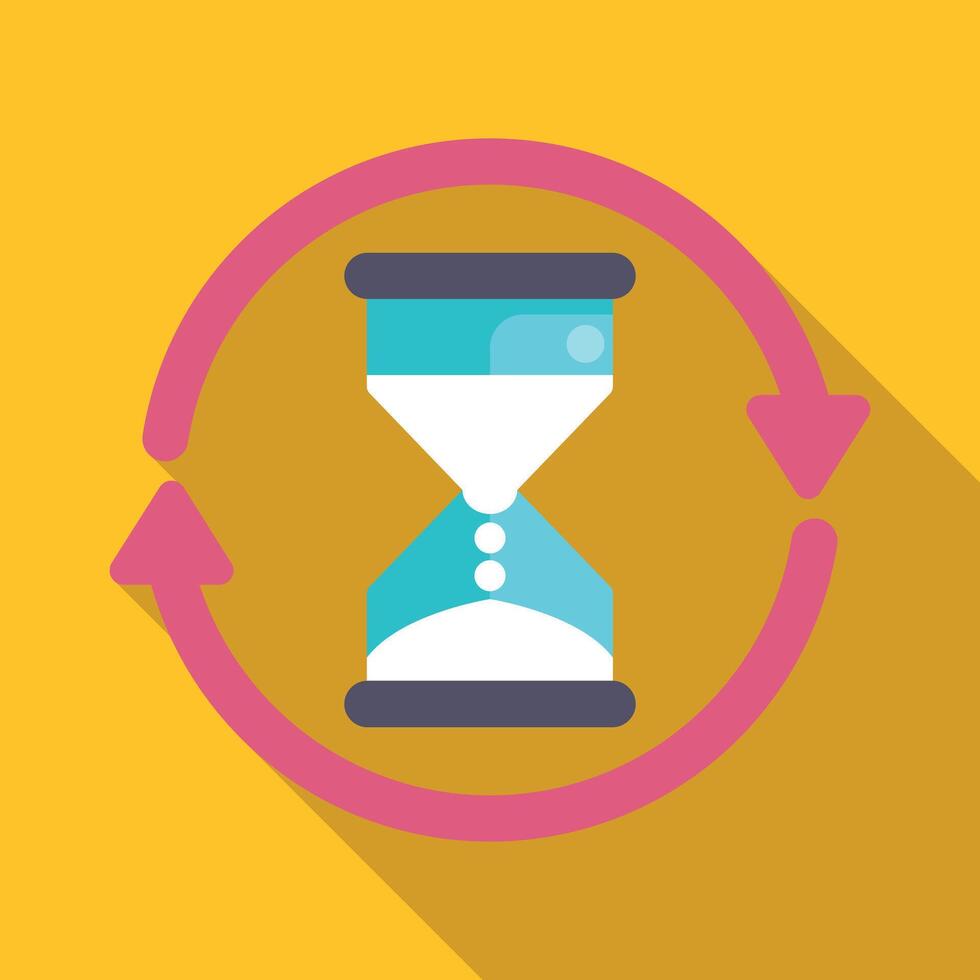 Hourglass symbol showing time cycle loop vector
