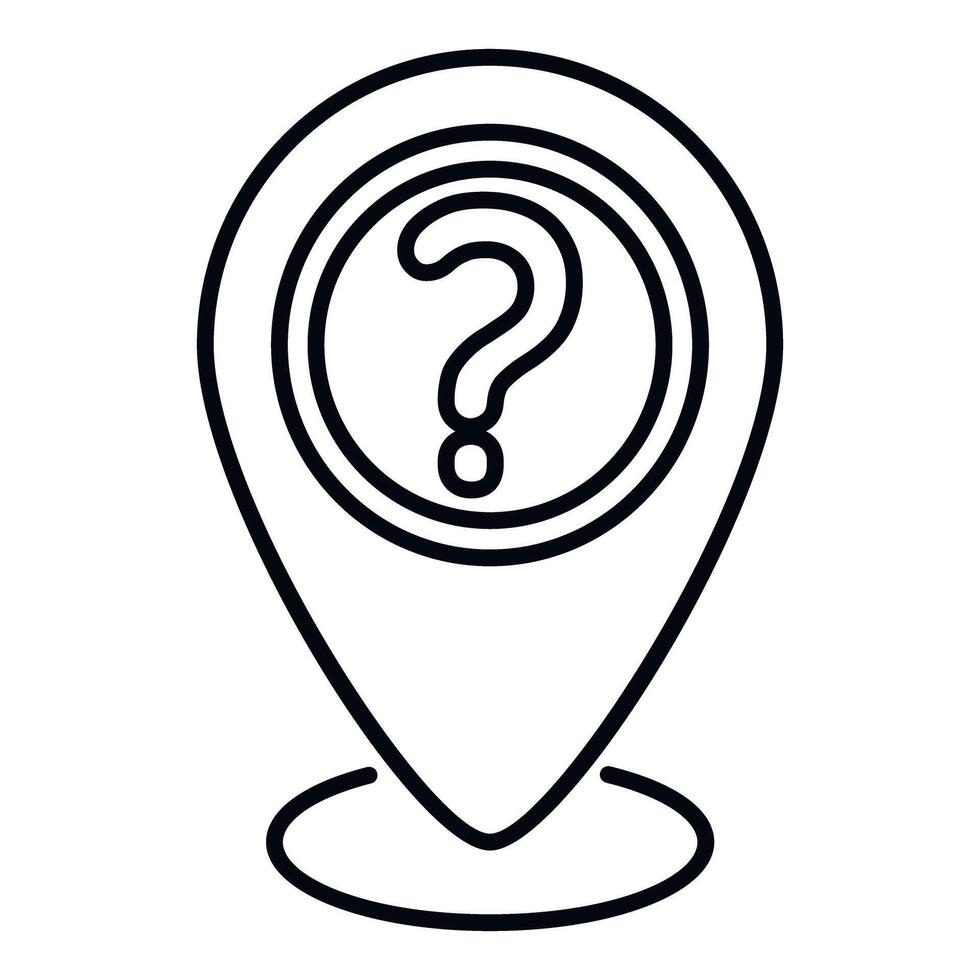 Location pin showing unknown destination or help query vector